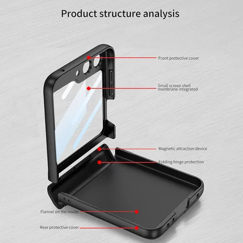 Miniatura 7 de STORMTAL Funda protectora delgada para Samsung Galaxy Z Flip 5, protección de bisagra, protector de pantalla integrado, carga inalámbrica, a prueba