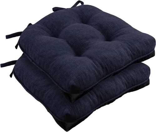 Miniatura 19 de Almohadillas de silla Wellsin para sillas de comedor, cojines de silla de cocina antideslizantes con lazos, juego de 4 almohadillas de silla de Caqui