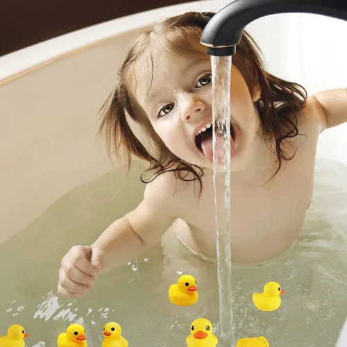 Miniatura 6 de CICITOYWO Patos de goma amarillos, 30 piezas de juguetes de baño pequeños preescolares para tina, patos flotantes, regalo para baby shower, bebés