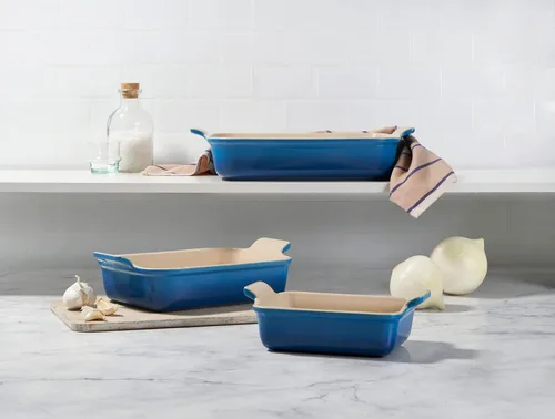 Miniatura 5 de Le Creuset - Set de 3 platos rectangulares de cerámica Heritage, alcachofa