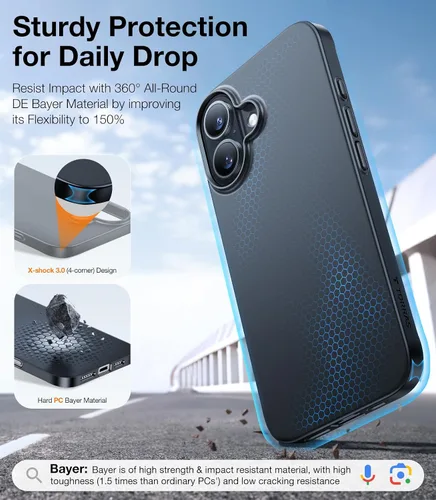 Miniatura 7 de TORRAS Funda Magnética Ajustada Delgada para iPhone 16 de 6.1 pulgadas, Funda Ultra-Delgada para Teléfono 16 Compatible con MagSafe Phone 16, Funda
