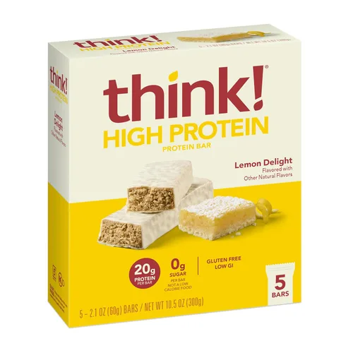 Miniatura 15 de Think! Barras de proteína, sin gluten, barra energética sin azúcar con aislado de proteína de suero, Creamy Peanut Butter, barras nutricionales, sin
