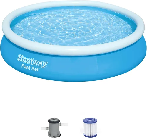 Miniatura 10 de Bestway Piscina inflable sobre el suelo, redonda de 6 x 20 pulgadas, material Tritech resistente a pinchazos, capacidad de 248 galones, fácil
