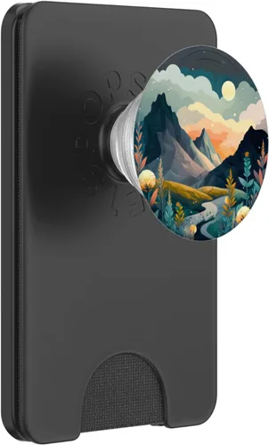 Miniatura 7 de Boho Chic Floral Moon Mountain Forest Nature Retro Flower PopSockets intercambiables PopGrip