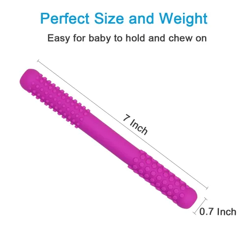 Miniatura 6 de Tubos de dentición huecos para bebés, niñas y niños, paquete de 6 tubos de silicona para bebés con mordida de lactancia, pajitas masticables