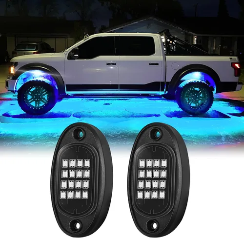 Miniatura 9 de 1 Cápsula de Repuesto para Cápsula Dañada para Luces de Roca LED RGB Segmentadas de 12v Luz Inferior Multicolor Impermeable de Neón para Jeep
