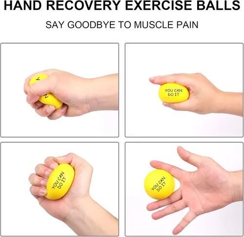 Miniatura 9 de Lumarice Bolas antiestrés (paquete de 5) para niños y adultos, bolas de alivio del estrés con quetos motivacionales, bolas de ejercicio de mano