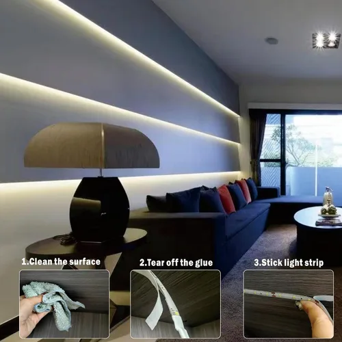 Miniatura 6 de Tira de luces LED de color blanco brillante de 16.4 pies, 300 luces LED blancas frías, 6500 K, impermeables, para dormitorio, armarios de cocina