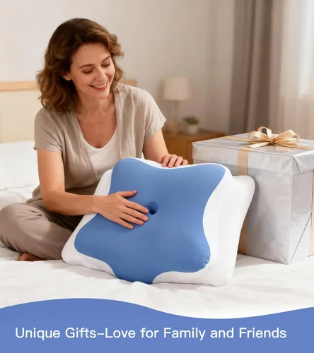 Miniatura 7 de Almohada cervical para el cuello para aliviar el dolor, almohada ergonómica para dormir de lado para dormir, almohadas de espuma viscoelástica