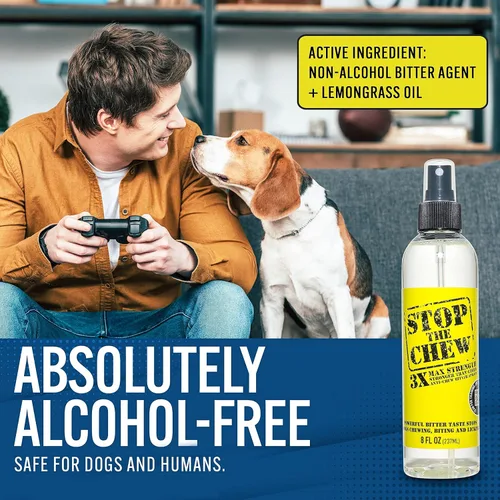 Miniatura 6 de Spray profesional anti mascadas para perros y cachorros, sin alcohol, disipador amargo más poderoso, 8 onzas