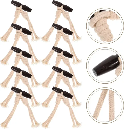 Miniatura 9 de EXCEART Retro Decor 10 pares de decoración de madera cárdigan sujetador botones de palanca botones abrigo costura cierre ropa retro ropa palanca