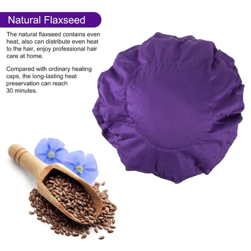 Miniatura 2 de Gorro térmico para microondas de acondicionamiento profundo para peinar y tratar el cabello al vapor, terapia de cuidado del cabello (morado)