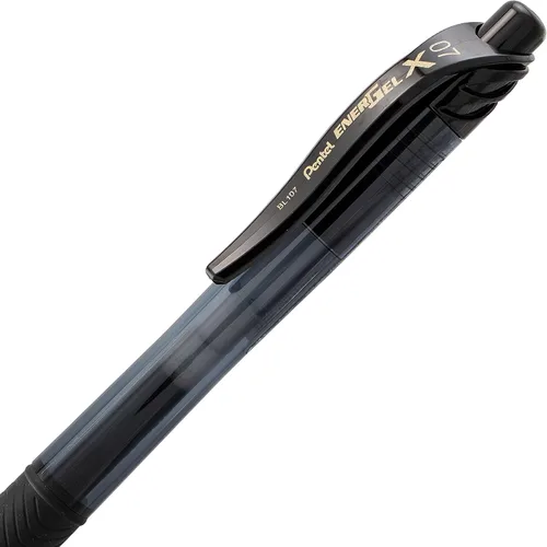 Miniatura 3 de Pentel EnerGel-X Bolígrafo de gel retráctil, (0.028 in) línea media, tinta negra, recipiente de 72 unidades (BL107PC72A)