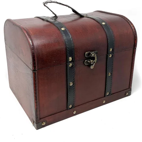 Miniatura 3 de Allgala Gran caja de recuerdo del tesoro de madera antigua de la joyería 3-PC Set-HD90207