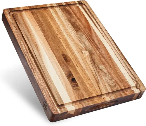 Miniatura 14 de Sonder Los Angeles Welton Tabla de cortar fabricada en Estados Unidos, tabla de cortar de grano final de nogal negro para cocina con pies Welton