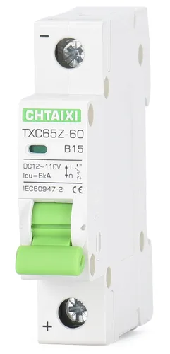 Miniatura 10 de Interruptor de circuito en miniatura DC de 12V-110V, protector de interruptor de batería de 6 amperios y 1 polo para sistema solar PV y RV, disparo