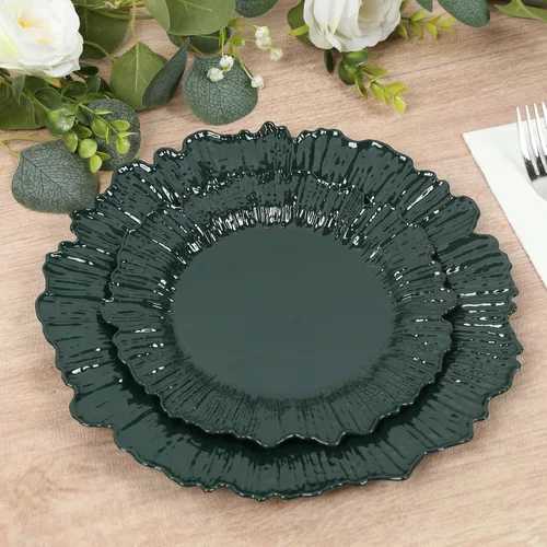 Miniatura 45 de Efavormart - Juego de 20 platos de plástico con diseño de arrecife negro, platos de fiesta de postre y aperitivo de 7 pulgadas, elegante vajilla