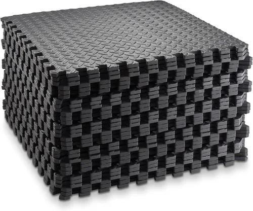 Miniatura 2 de Philosophy Gym Paquete de 30 tapetes de ejercicio – 24 x 24 pulgadas de goma de espuma entrelazada rompecabezas azulejos – negro