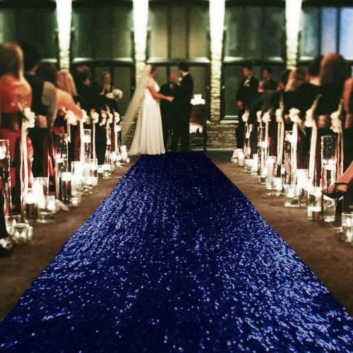 Miniatura 11 de ShinyBeauty Pasillo de Lentejuelas Negras Brillantes de 2 pies x 15 pies Alfombra Brillante para Bodas, Graduaciones, Fiestas, Alfombra Negra