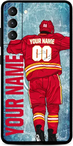 Miniatura 30 de Funda personalizada de hockey sobre hielo con nombre y número para Samsung Galaxy S22 S23 S21+ S20 Ultre S21 FE S10 S8 S9 Plus, silicona líquida