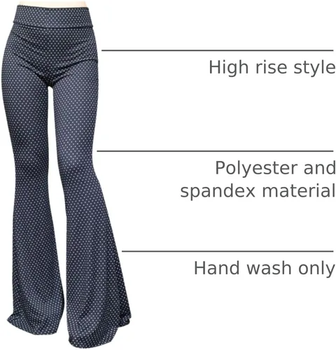 Miniatura 28 de ShopMyTrend - Pantalones de yoga largos con piernas anchas y acampanadas estilo palazzo, con cintura alta, para mujer