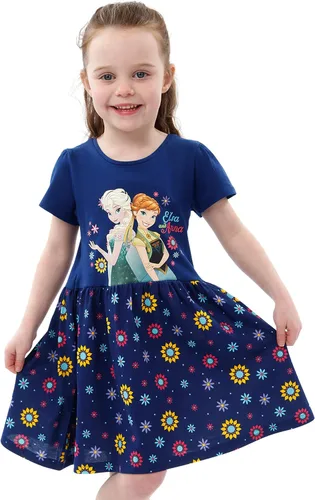 Miniatura 3 de Disney Frozen Dress Girls Vestido de Anna y Elsa para niñas Vestidos de manga larga de Frozen para niñas
