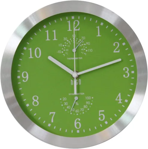 Miniatura 11 de HITO Reloj de pared con luz nocturna de 12 pulgadas, funciona con pilas, brillo ajustable, marco de metal, cubierta de vidrio