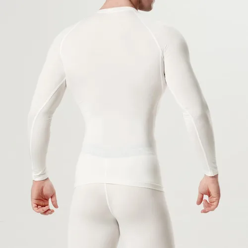 Miniatura 8 de dfen Camisetas de compresión de secado rápido para hombre con capa base se adaptan a Cool Gear con cuello redondo y manga larga