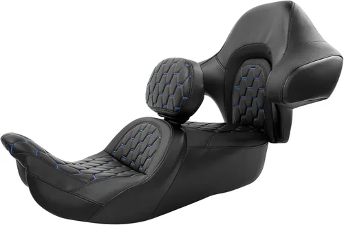 Miniatura 10 de Cojín de asiento de motocicleta de una sola pieza para respaldo de pasajero para Harley Touring Road King Street Glide Road Glide Electra Glide 14-23