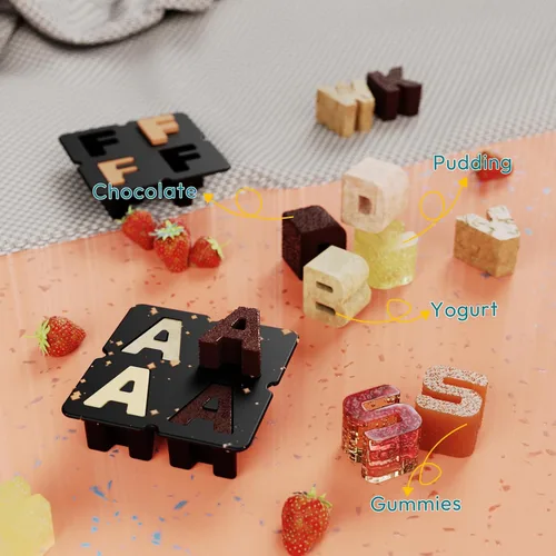 Miniatura 2 de Molde personalizado para cubitos de hielo Letra N - Molde de hielo de silicona con letras para moldes de cubitos de hielo personalizados y moldes