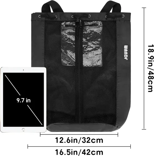 Miniatura 8 de WANDF Bolsa de Natación Mochila de Malla con Cordón Mochila de Playa para Natación, Gimnasio y Equipo de Entrenamiento