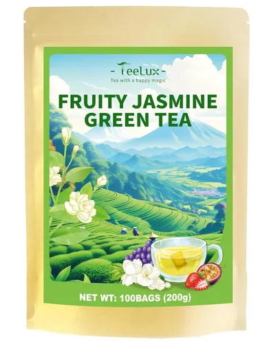 Miniatura 29 de TeeLux Bolsas de té verde menta, té verde con menta, menta verde y citronela, con cafeína, 100% real y natural, 100