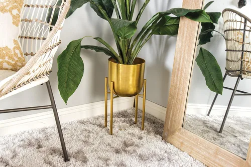 Miniatura 10 de CosmoLiving by Cosmopolitan - Maceta de metal para interiores y exteriores, maceta grande con soporte extraíble, juego de 2 macetas de 19 pulgadas