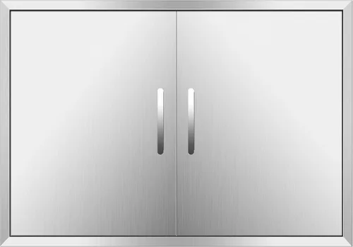 Miniatura 21 de Puertas de cocina para exteriores, 31 pulgadas de ancho x 24 pulgadas de alto, puertas de acceso dobles para barbacoa, acero inoxidable 304