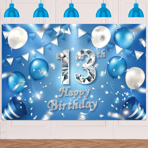 Miniatura 30 de Cartel de feliz cumpleaños número 11, globos de decoración de fondo de confeti de cristal, decoración temática para niños o niñas, vítores a 11