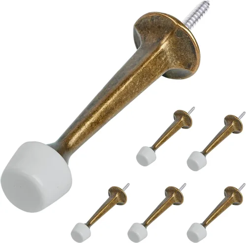 Miniatura 23 de HOMOTEK Paquete de 20 topes de puerta rígidos sólidos resistentes con punta de goma suave, tope de puerta fundido de zinc para proteger la pared