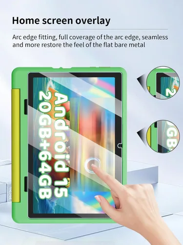 Miniatura 4 de Protector de pantalla para tablet Gleeso Android 15 de 10.1 pulgadas, antiarañazos, dureza 9H, sensible al tacto, bordes redondeados 2.5D, sin