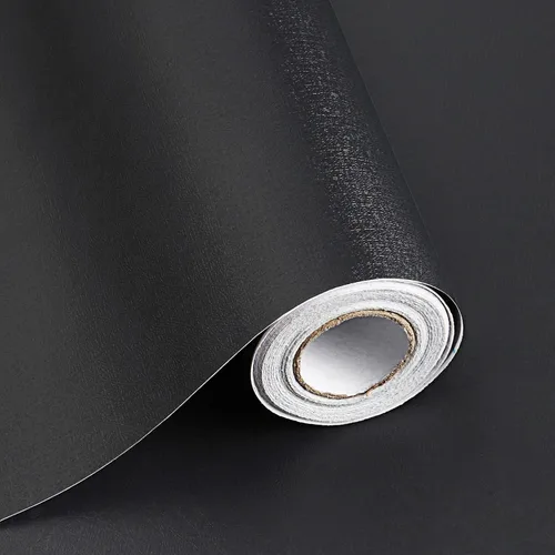 Papel tapiz negro para despegar y pegar, papel adhesivo decorativo, autoadhesivo, impermeable, extraíble, para cubrir paredes, muebles, gabinetes,