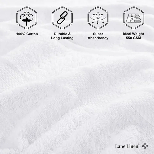 Miniatura 6 de Lane Linen Paquete de 4 toallas de baño 100 % algodón (35 x 66 pulgadas), hilado en anillo, extra grandes, secado rápido, suaves, de poca pelusa