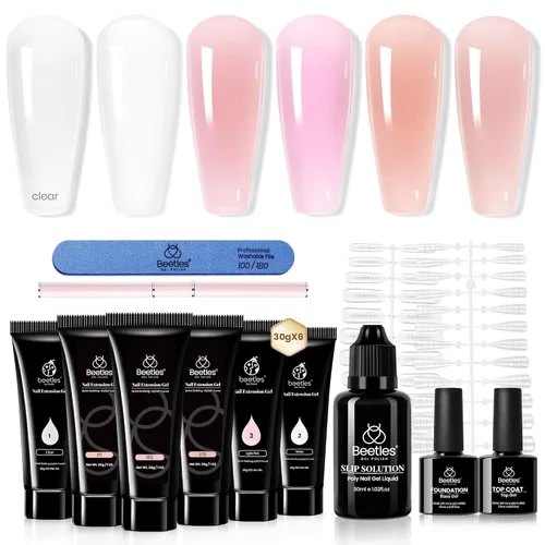 Miniatura 13 de Beetles - Juego de gel de extensión de uñas Blackberry Glaze, 12 colores, kit de gel de uñas de polietileno, para principiantes, bricolaje, hogar