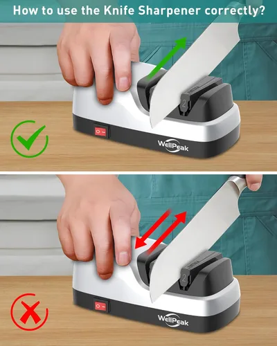 Miniatura 5 de Afilador de Cuchillos Eléctrico de 2 Etapas para Cuchillos de 20 Grados, Sistema de Afilado Abrasivo de Diamante para Cuchillos de Chef de Filo