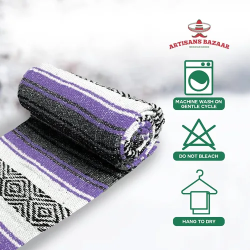 Miniatura 109 de Artisans Bazaar Poncho tradicional mexicano de Baja para hombres y mujeres, auténtico sarape de Gaban, manta de vaquero Pancho Jorongo