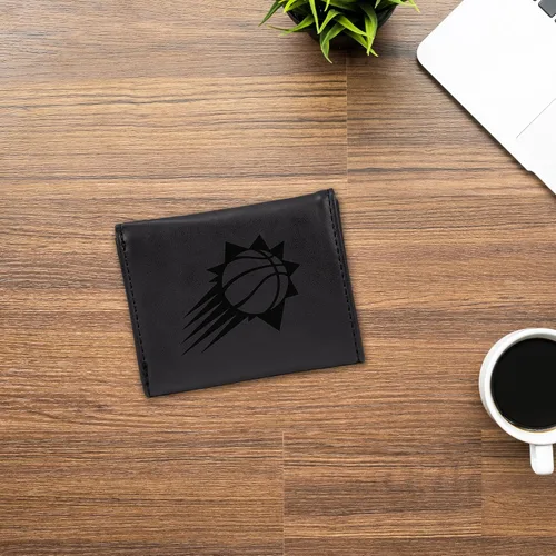 Miniatura 5 de NBA Rico Industries - Billetera triple grabada con láser y tres pliegues, accesorio para hombre Negro