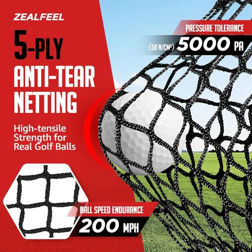 Miniatura 2 de ZEALFEEL Golf Net, 10x7FT/10x8FT/11x8FT Golf Simulator Cage System with Impact Screen & Side Barriers, Golf Practice Net for Indoor Outdoor Backyard