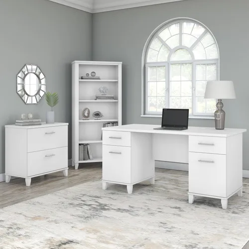 Miniatura 4 de Bush Furniture Somerset - Estantería alta de 5 niveles en acabado blanco