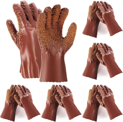 Miniatura 9 de Teenyyou 2 pares de guantes extendidos de serpiente, antideslizantes y reutilizables, de PVC, resistentes a la abrasión, limpieza de drenaje