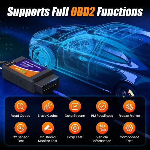 Miniatura 2 de ELMconfig ELM327 OBD2 Adaptador USB para Windows, herramienta de codificación de diagnóstico de escáner OBD2 con interruptor MS-CAN/HS-CAN