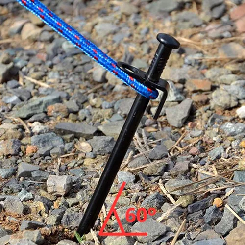 Miniatura 6 de Lawei Paquete de 12 estacas para tienda de campaña, estacas de acero forjado resistentes de 12 pulgadas, estacas de lona de metal para acampar al