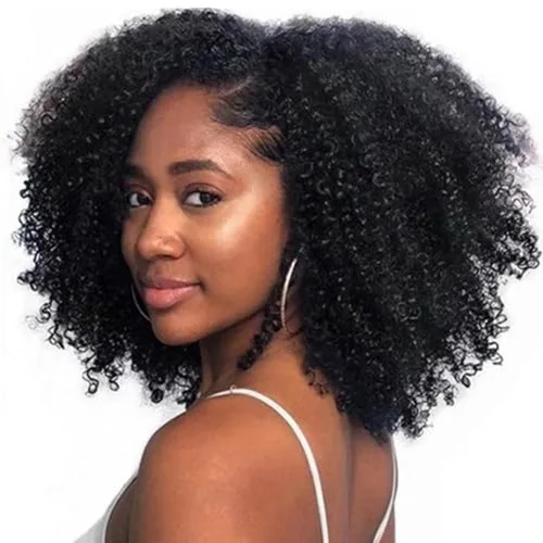 Miniatura 10 de Paquetes de cabello humano rizado afro mongol de 8, 8, 8 pulgadas, 4B 4C, afro, a granel, cabello humano virgen sin procesar, extensiones de cabello