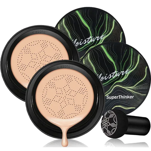Miniatura 17 de Crema CC con almohadilla de aire en forma de hongo SuperThinker, maquillaje facial BB Cream base para piel madura hidratante corrector iluminador 2